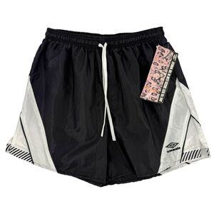 Vintage 90s NEW Umbro Roma II Nylon Soccer Shorts Black Small